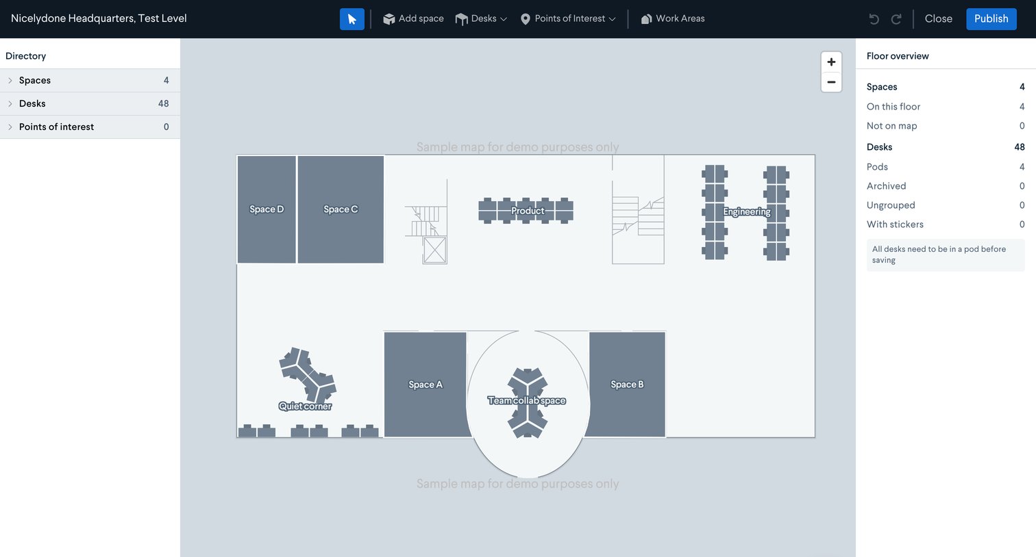Robin - Manage Map - Nicelydone screen