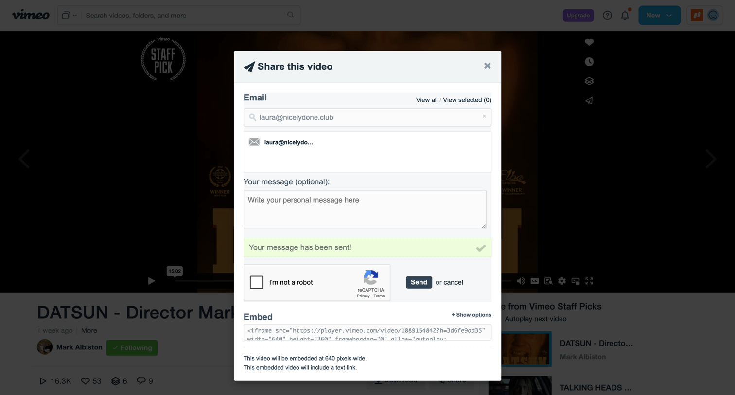 Vimeo - DATSUN - Director Mark Albiston on Vimeo screen