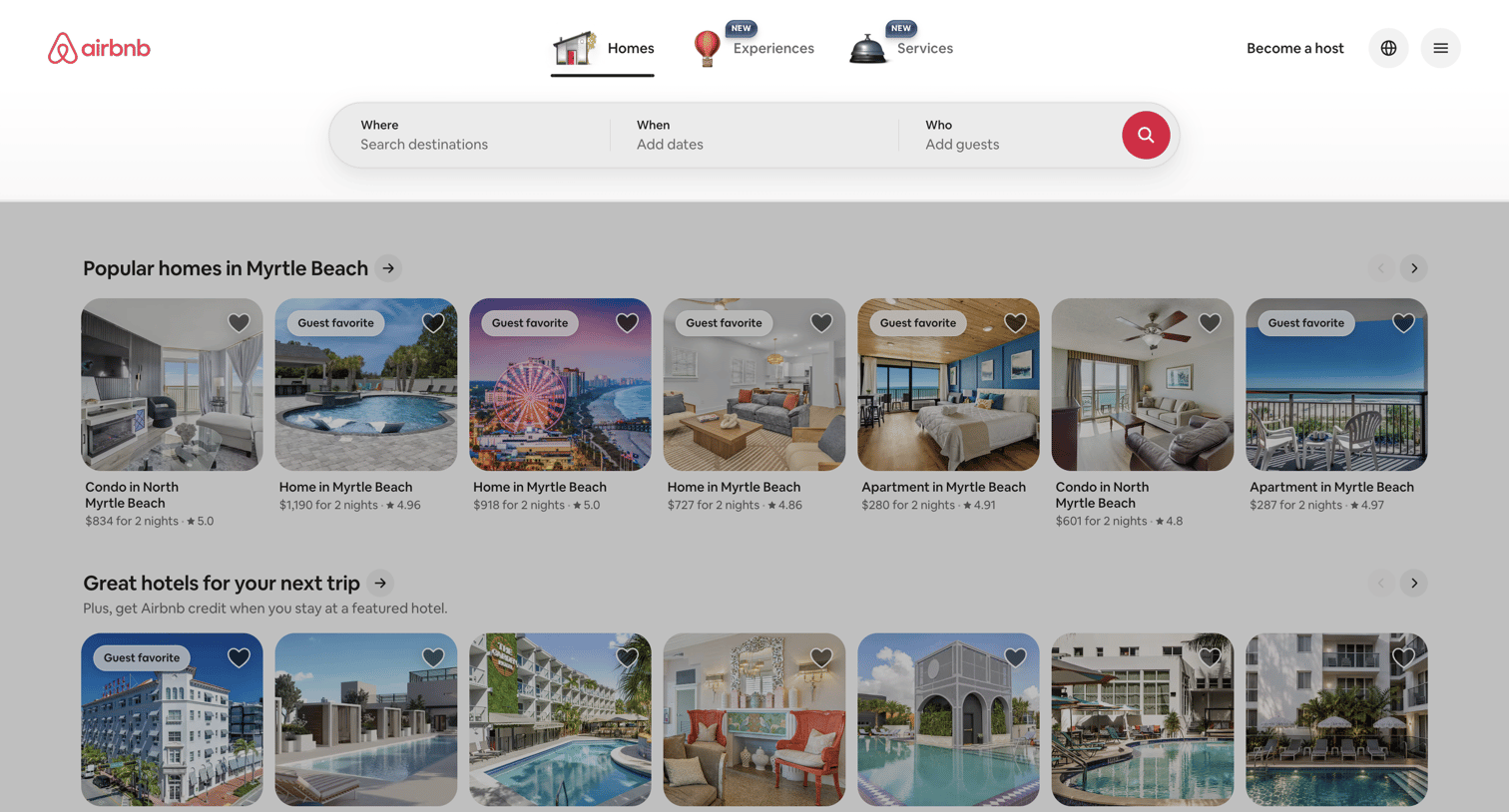 Airbnb - Airbnb | Vacation rentals, cabins, beach houses, & more screen