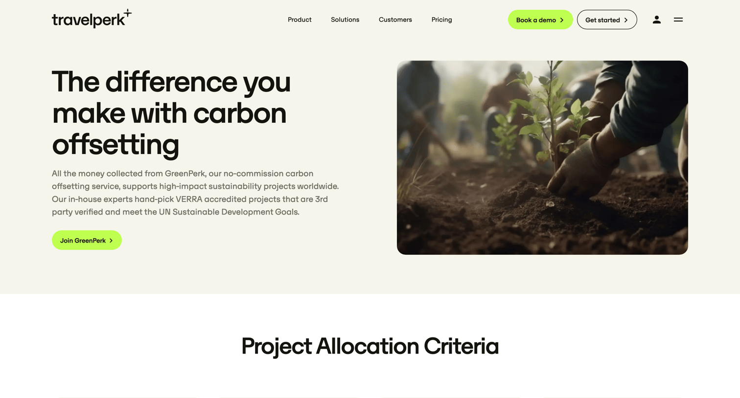 Travelperk - Carbon footprint reduction projects for business travel screen