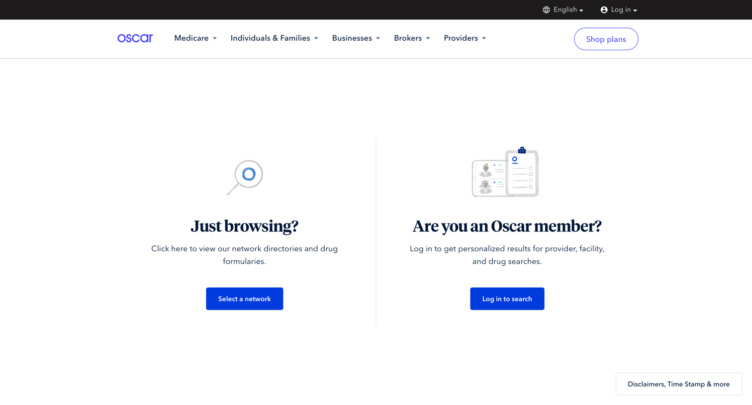 Oscar - Oscar | Search our healthcare insurance network screen