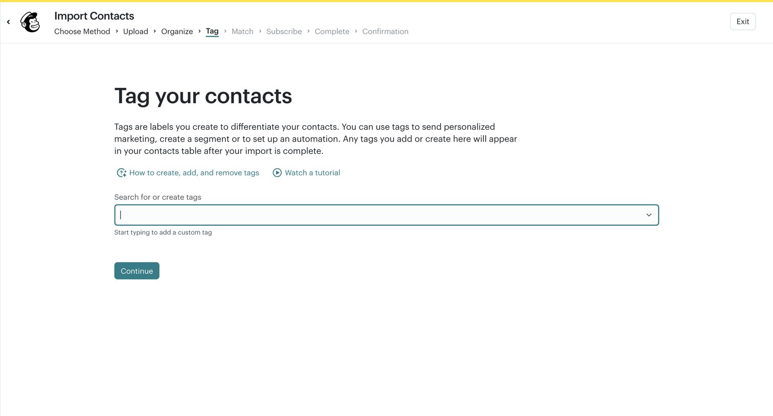 Mailchimp - List Import | Mailchimp screen