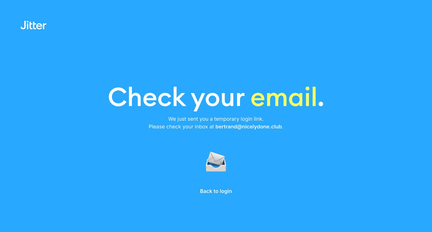 Jitter - Sign up · Jitter screen