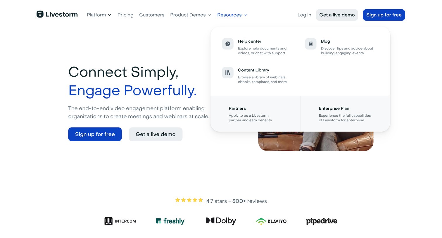 Livestorm - Video Conferencing Software for Webinars and Virtual Meetings | Li screen