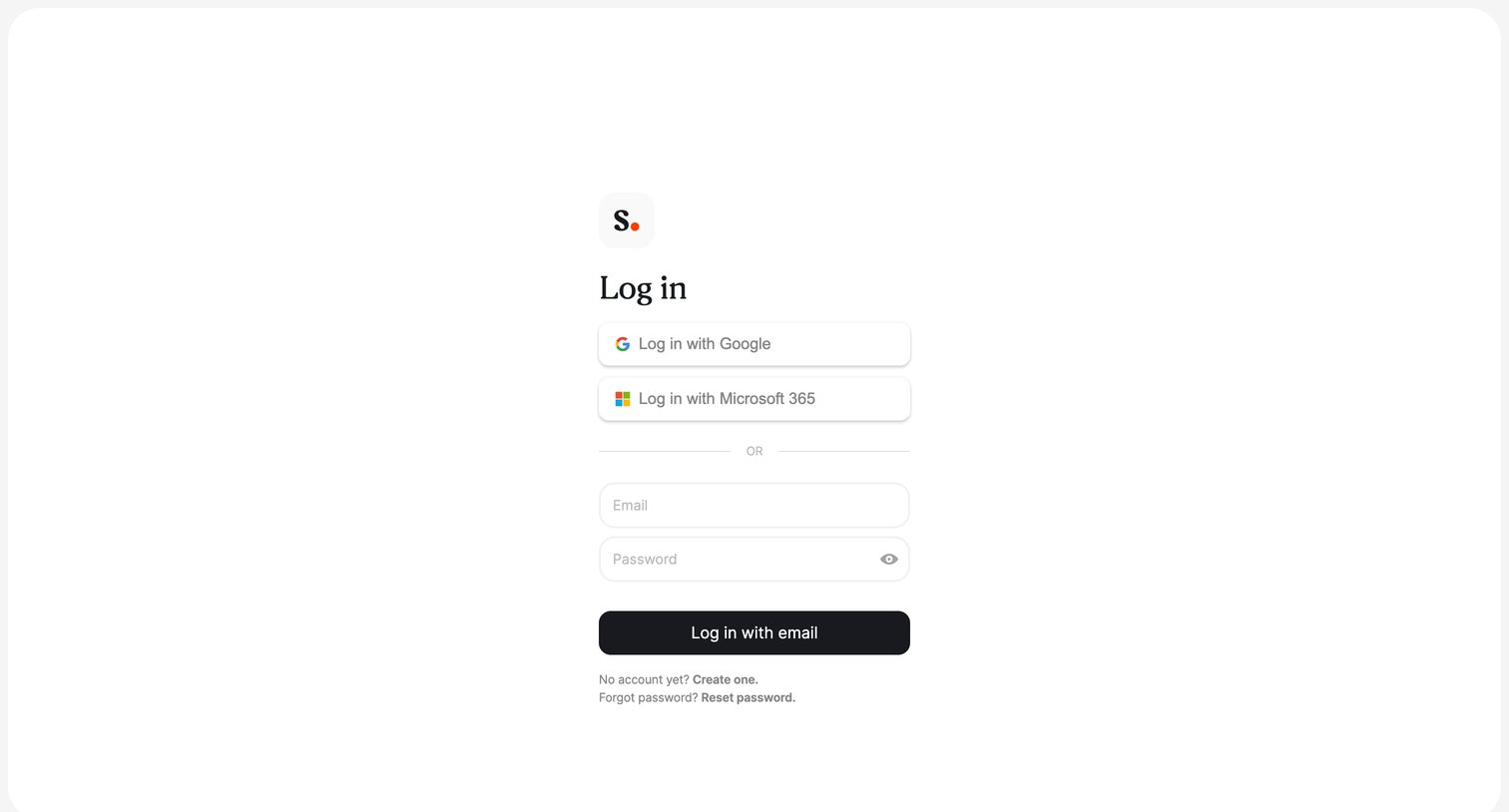Scribe - Login | Scribe screen