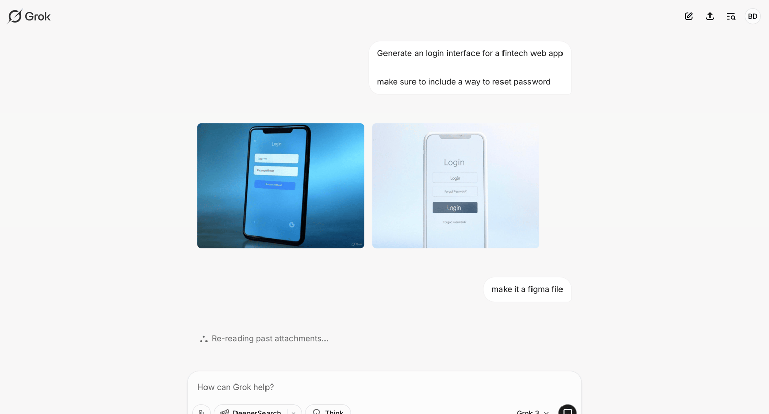 Grok - Fintech Web App Login Interface Design - Grok screen