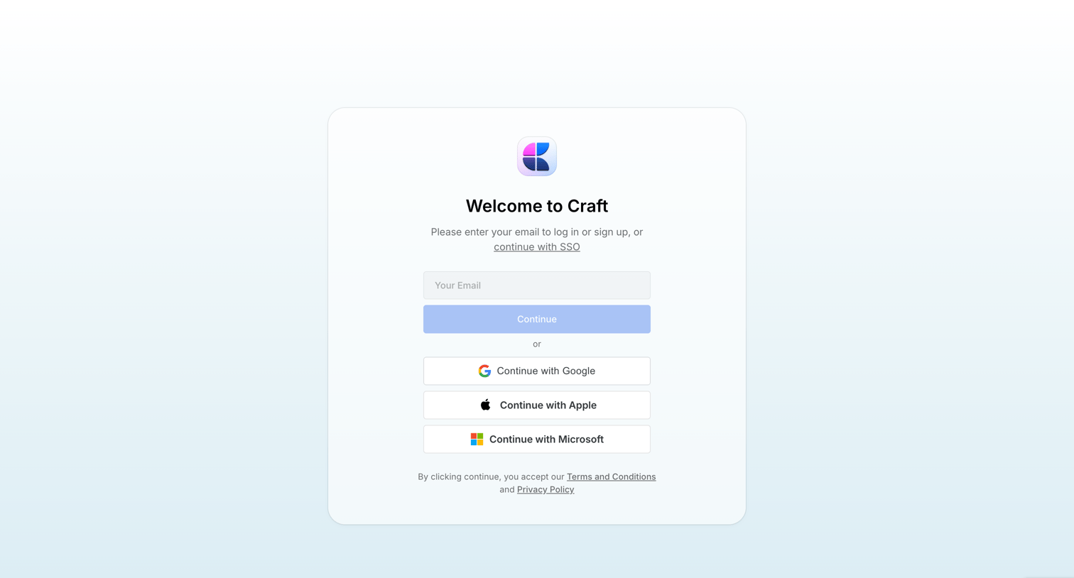 Craft - Recents screen
