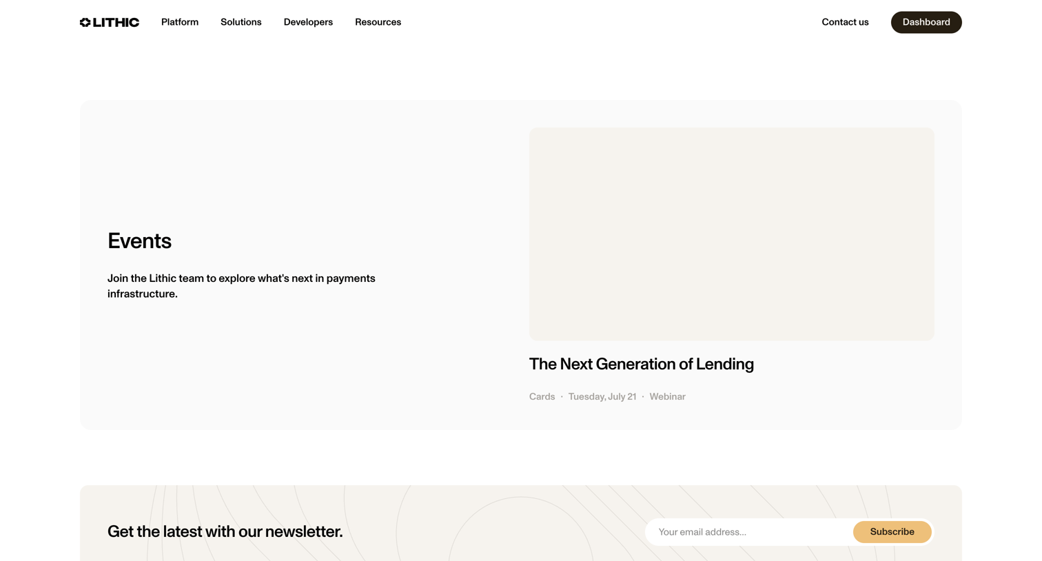 Lithic - Events | Lithic screen