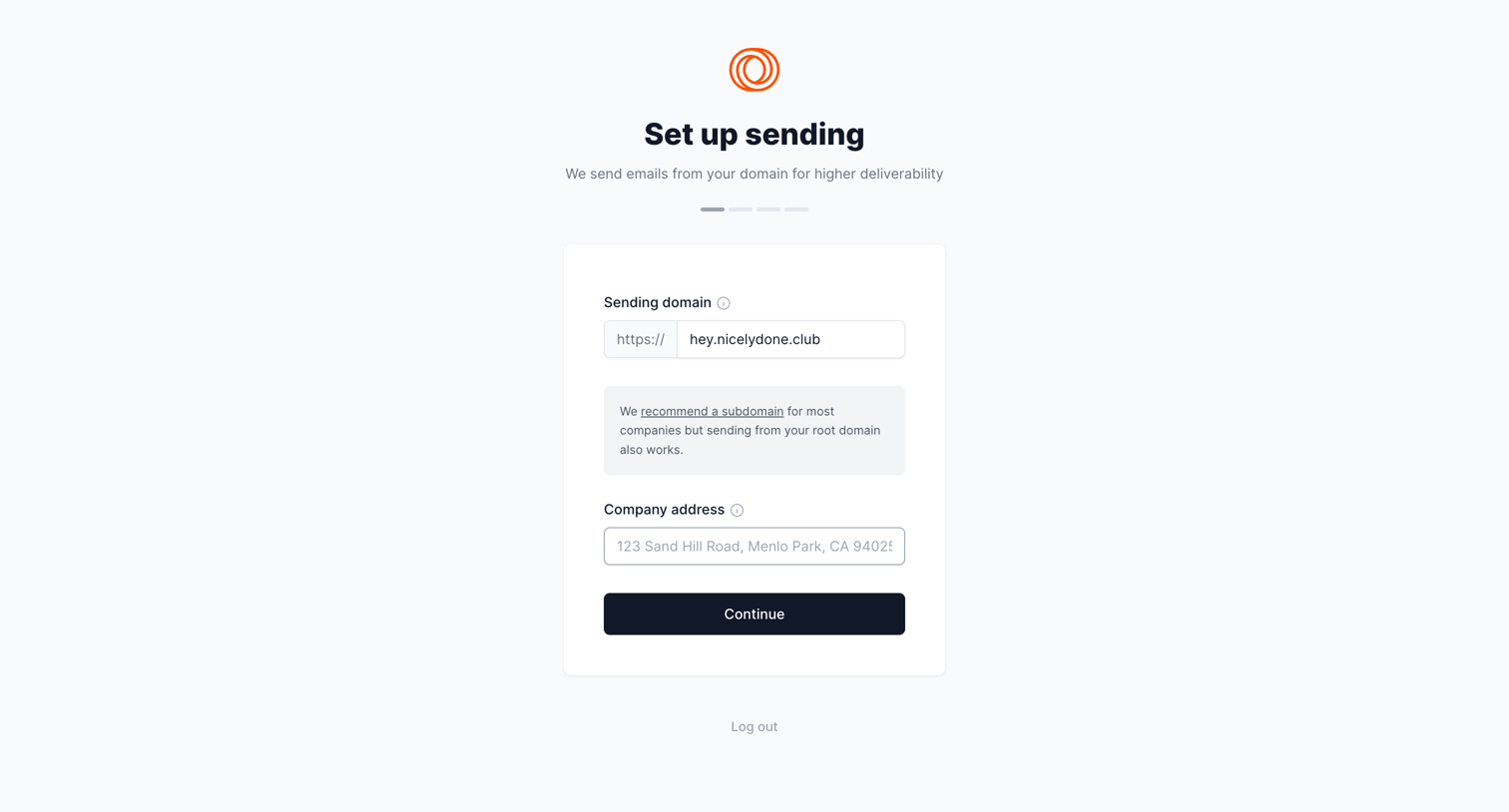 Loops - Add Domain screen