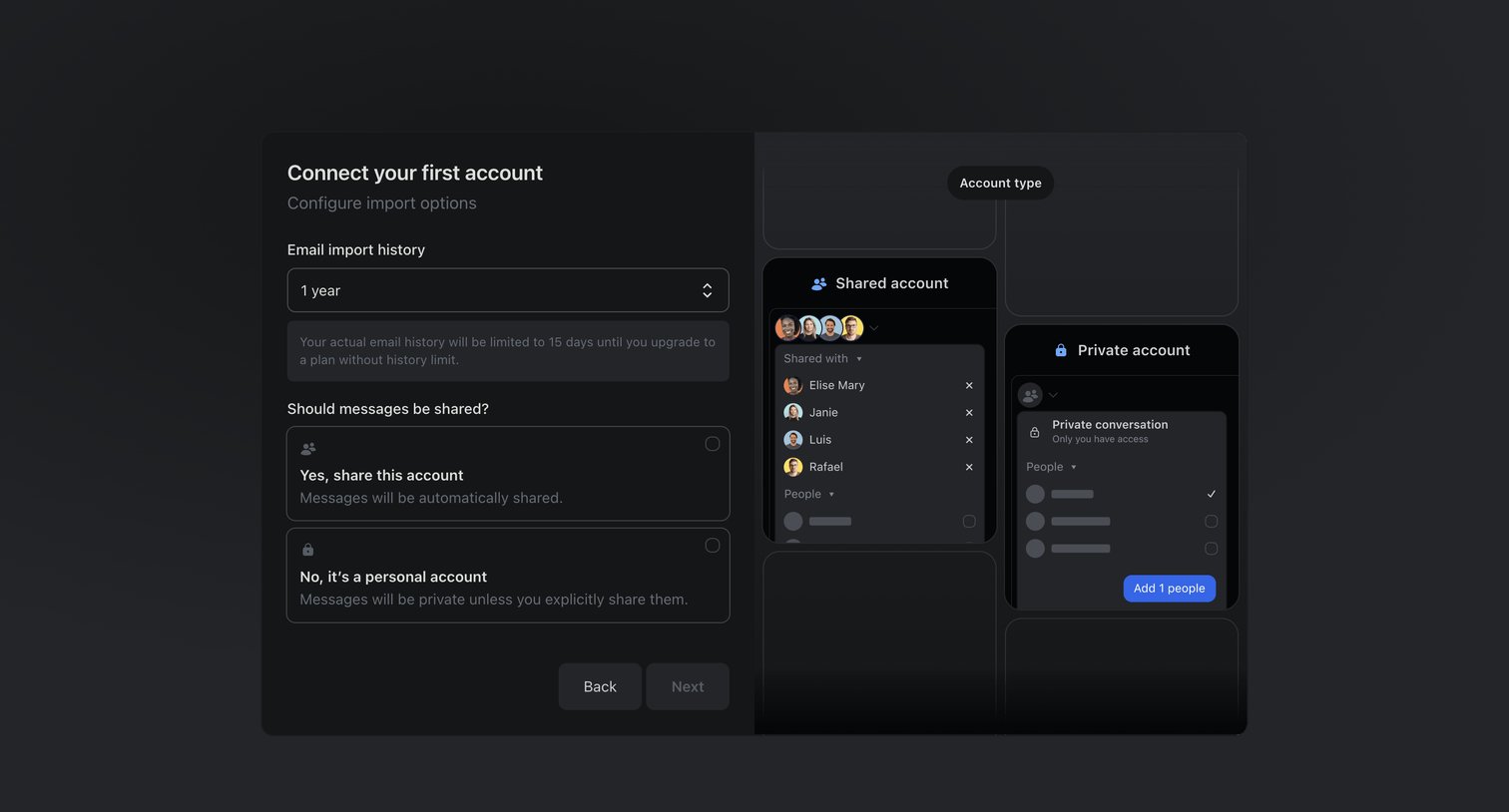 Missive - Login screen