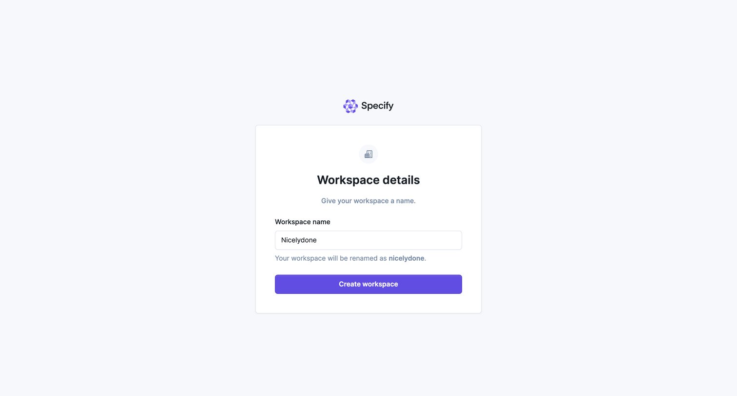 Specify screen