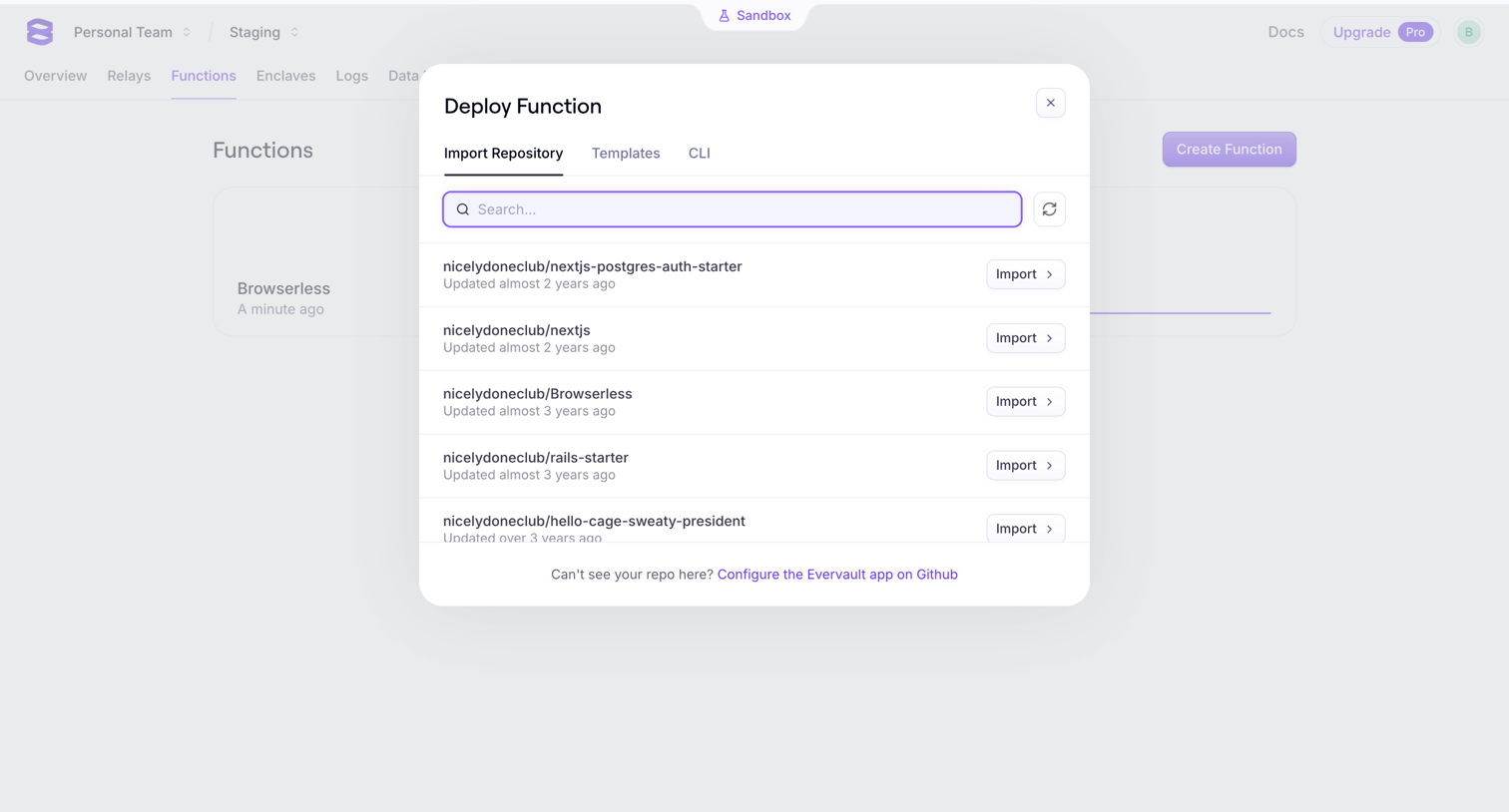 Evervault screen