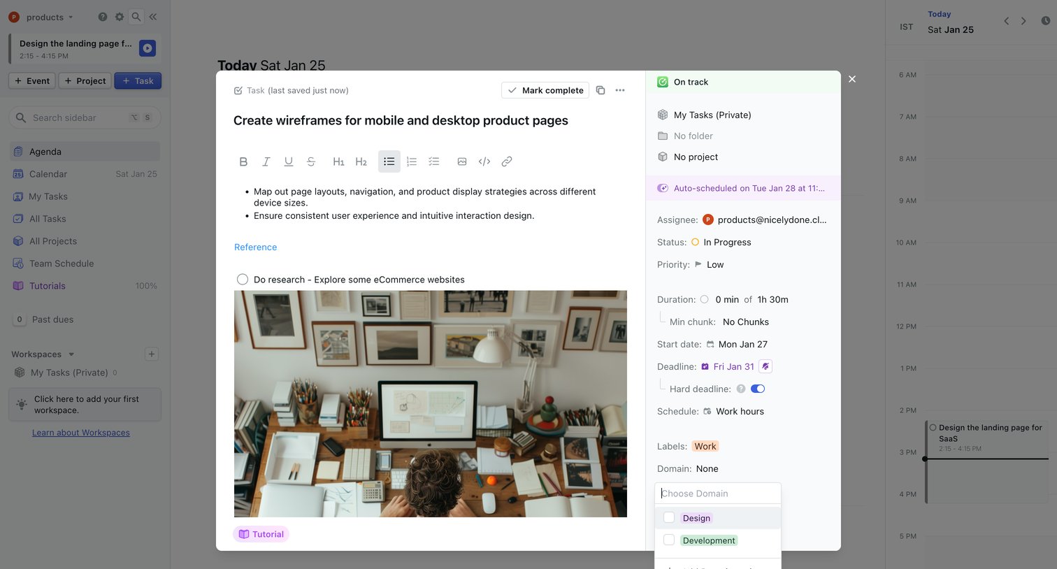 Motion - Create wireframes for mobile and desktop product pages - Motion screen