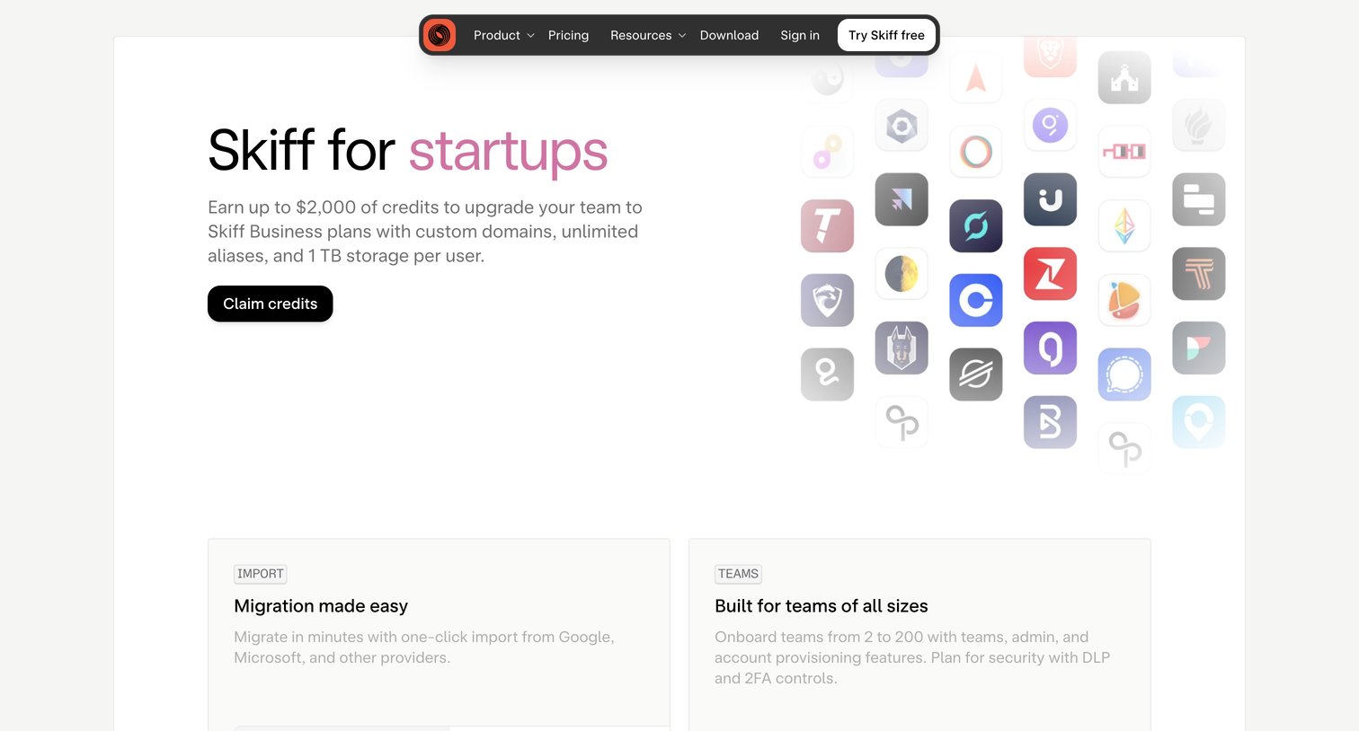 Skiff - Skiff for Startups - Read more screen