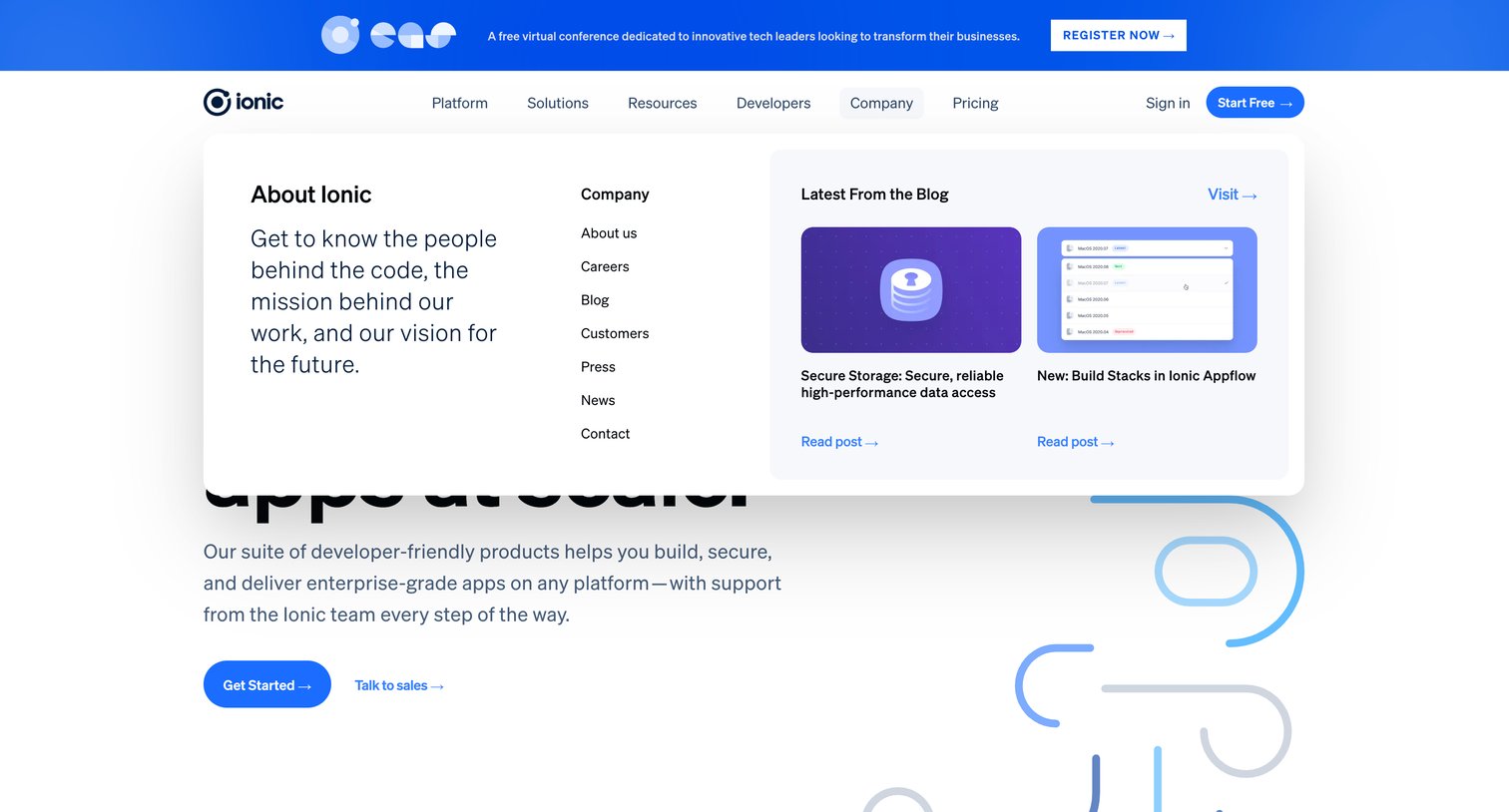 Ionic - Ionic - The Cross-Platform App Development Leader screen