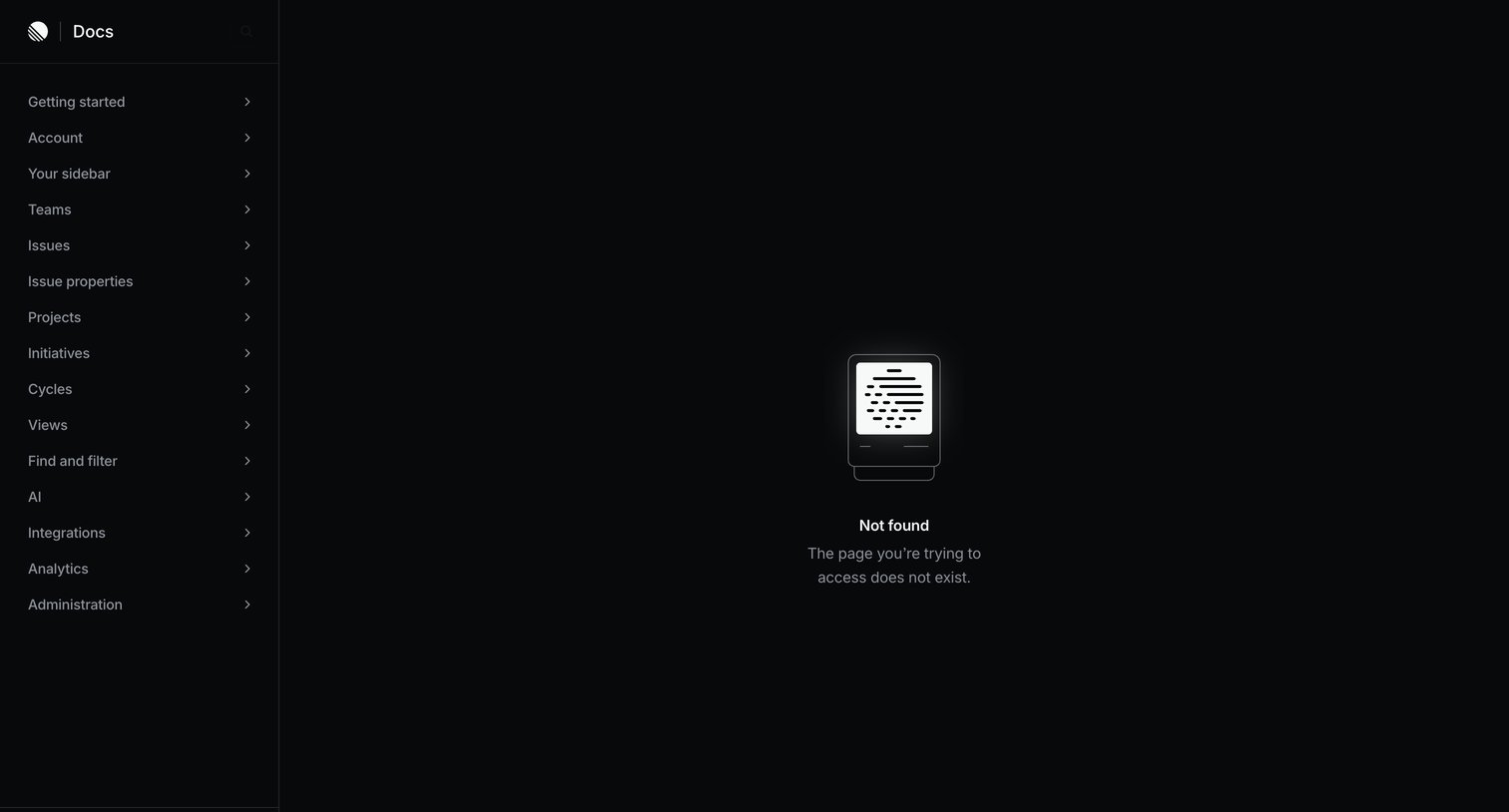 Linear - 404 screen