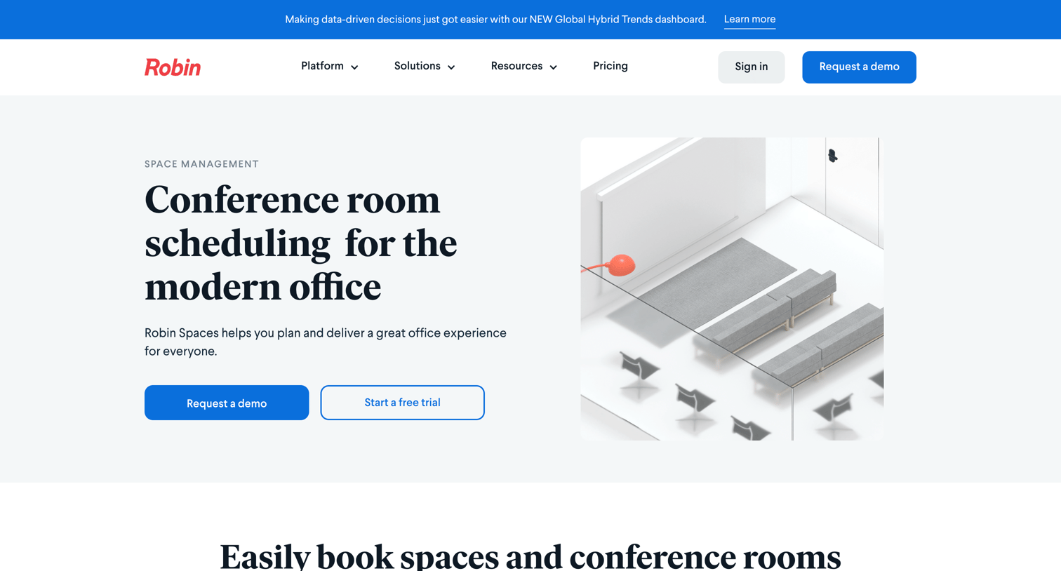 Robin - Conference room scheduling software | Robin screen
