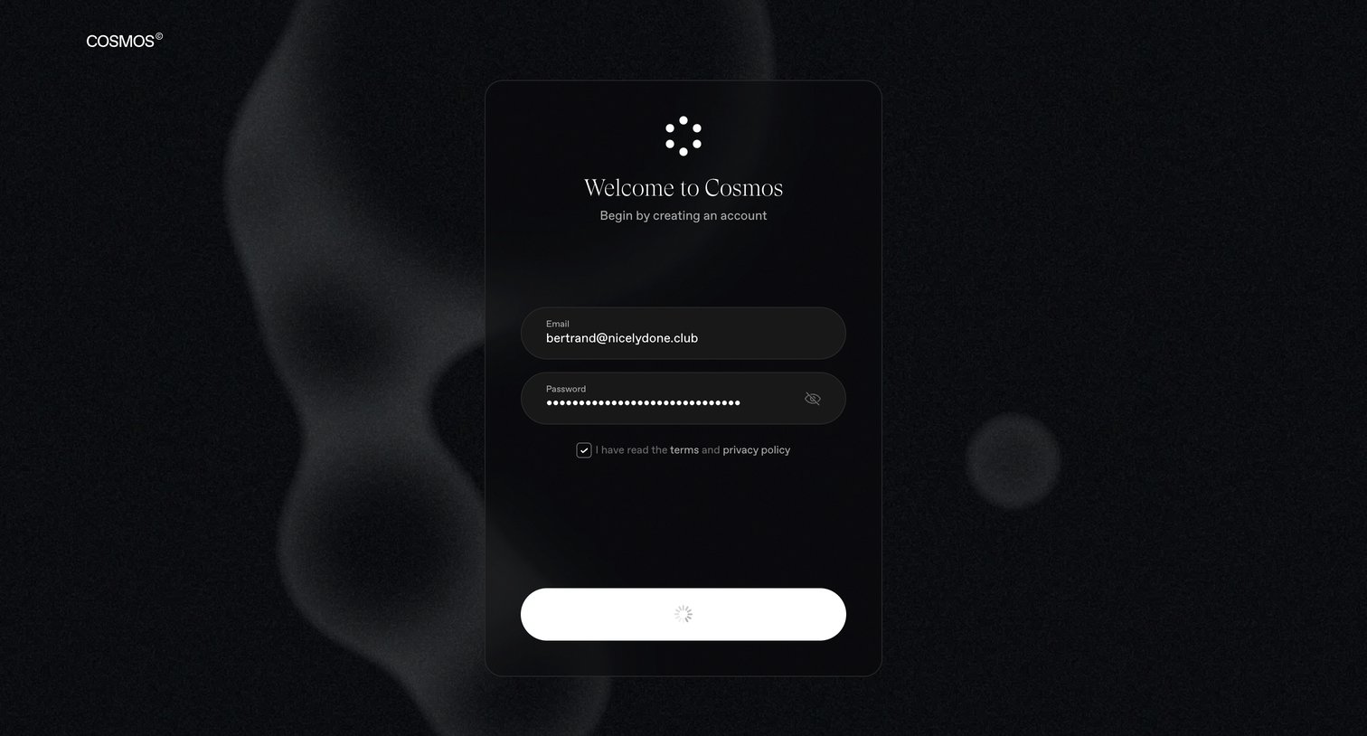 Cosmos - Cosmos - Onboarding screen