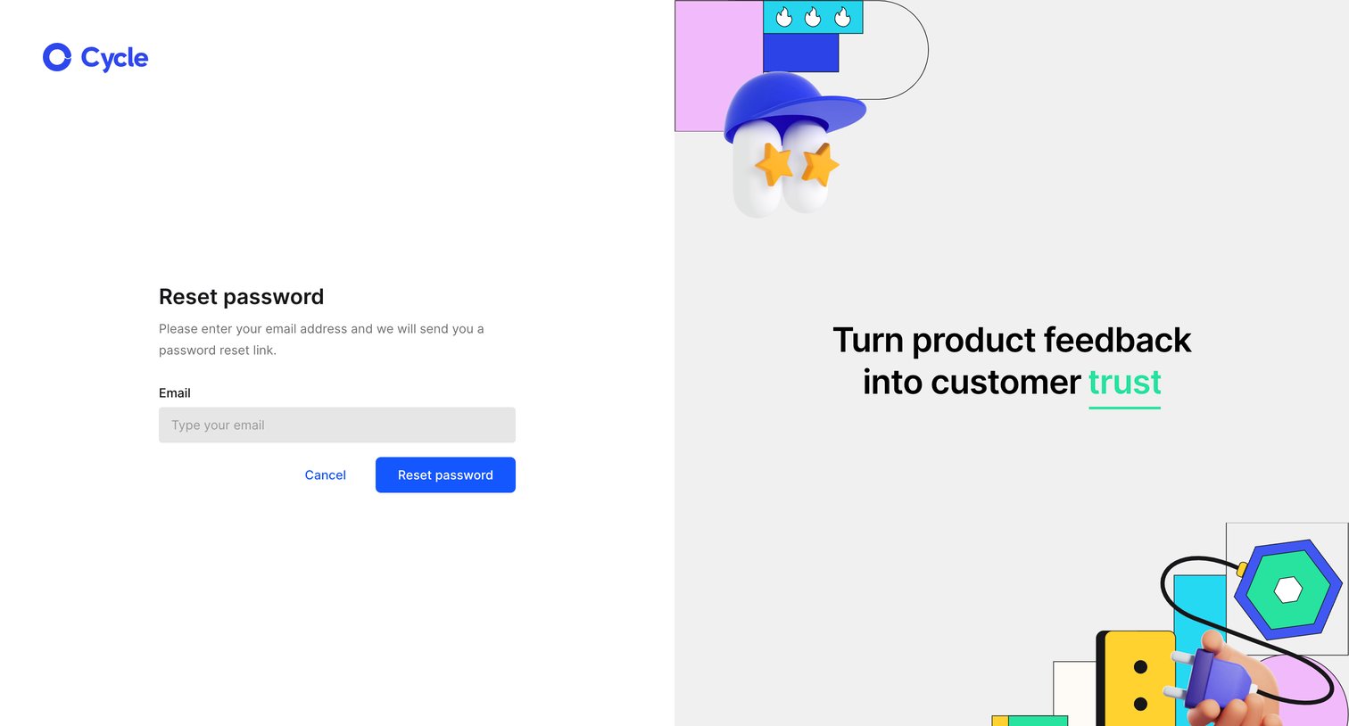 Cycle - Login • Cycle screen