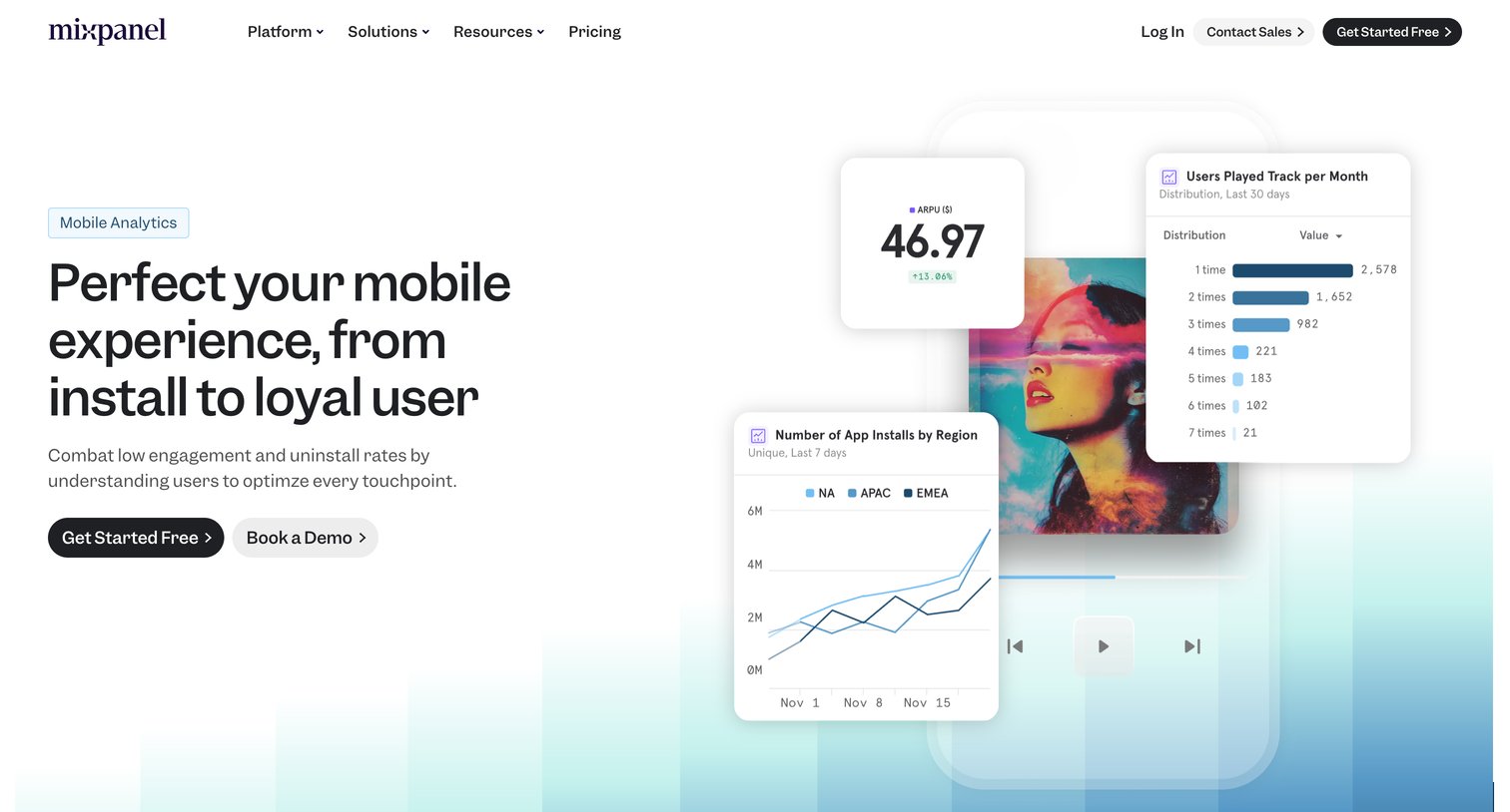 Mixpanel - Advanced Mobile Analytics Software  Mixpanel screen