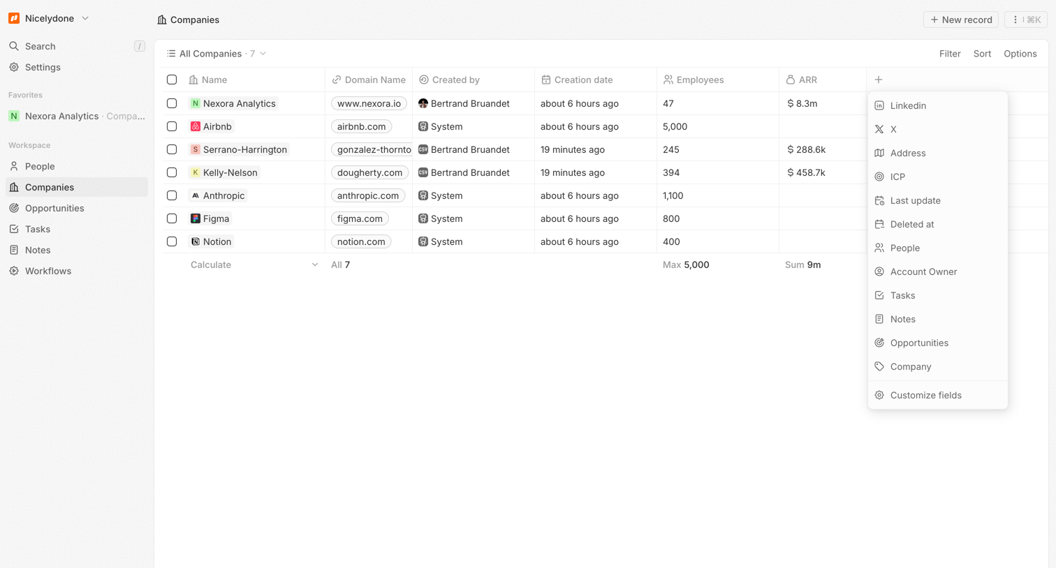Twenty - All Companies - Companies screen