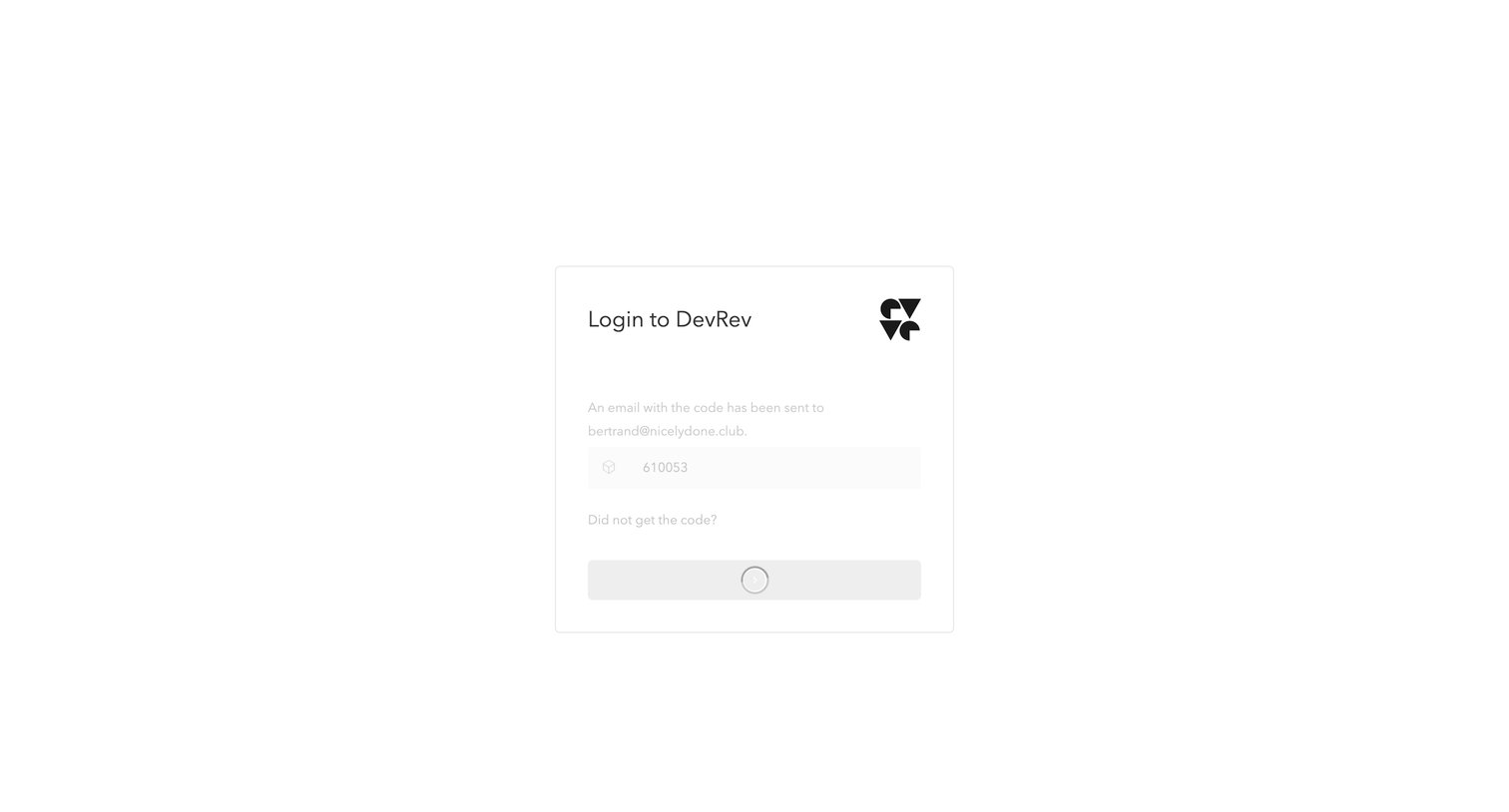 DevRev - DevRev Sign In screen