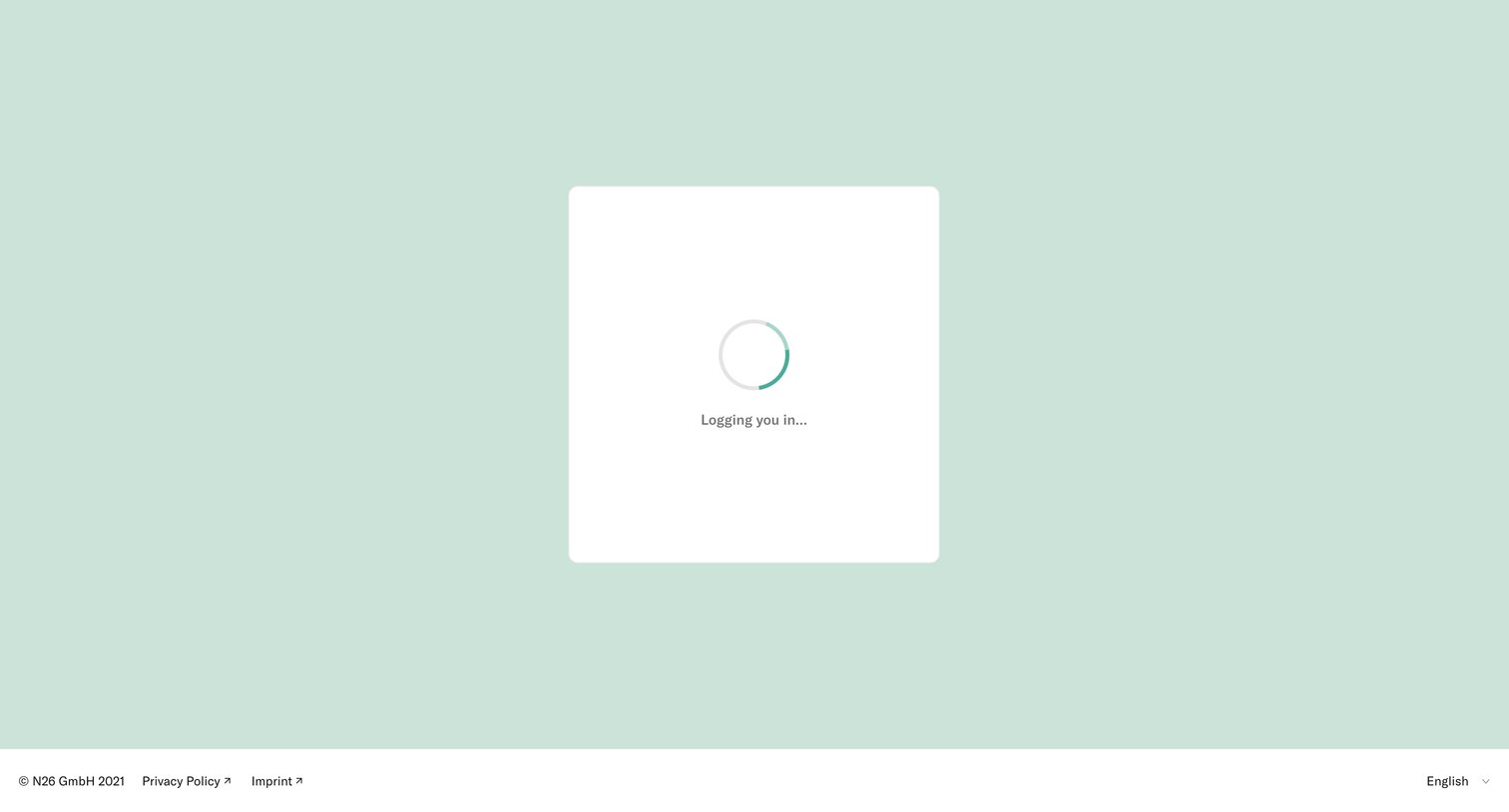 N26 - Login — N26 screen