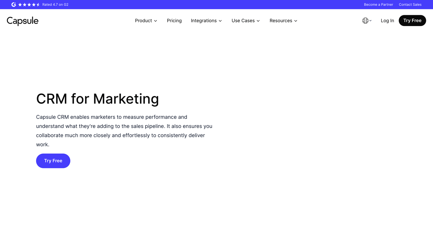 Capsule - CRM for Marketing Capsule CRM screen