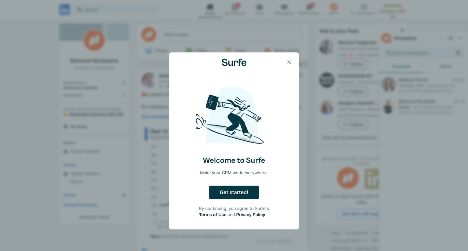 Surfe - 8 Feed | LinkedIn screen