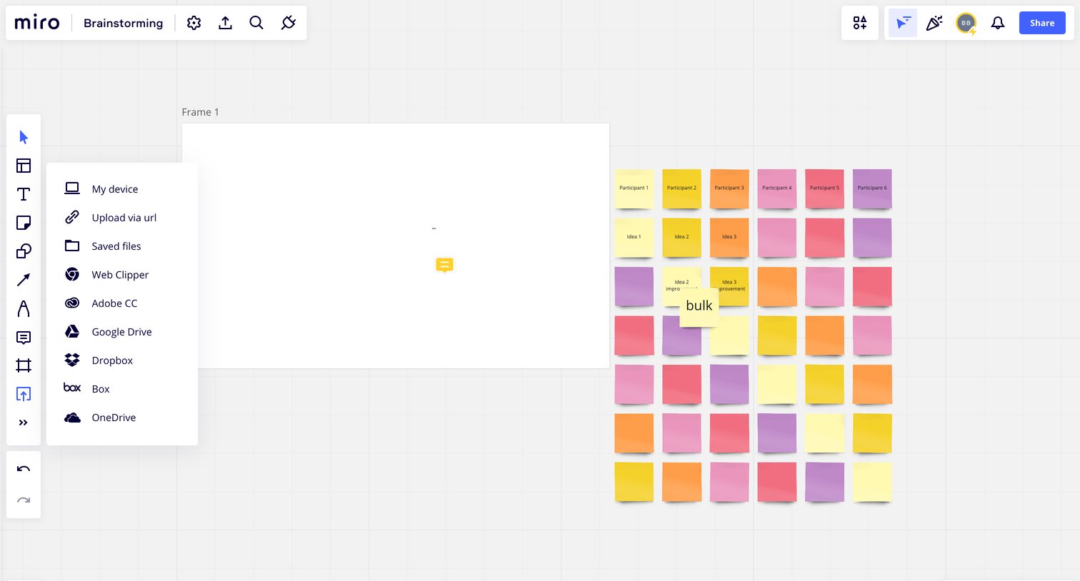 Miro - Brainstorming, Online Whiteboard for Visual Collaboration screen