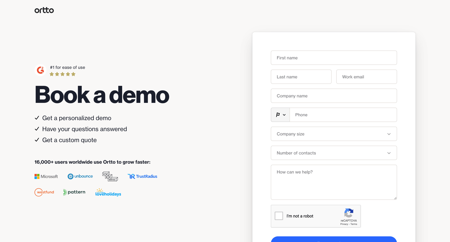Ortto - Book a demo | Ortto screen