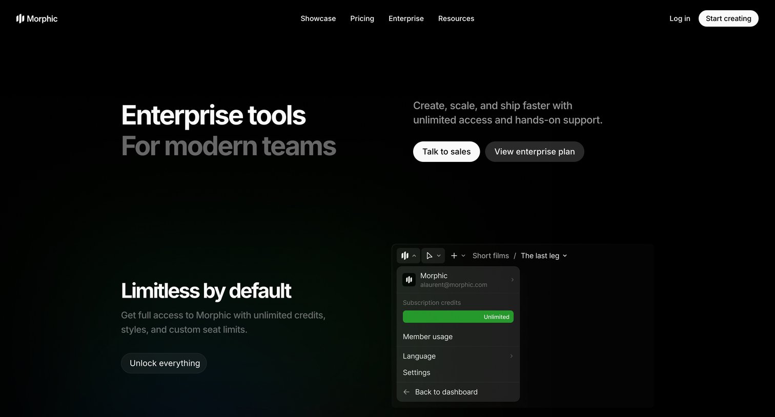 Morphic - Enterprise creative – Morphic screen