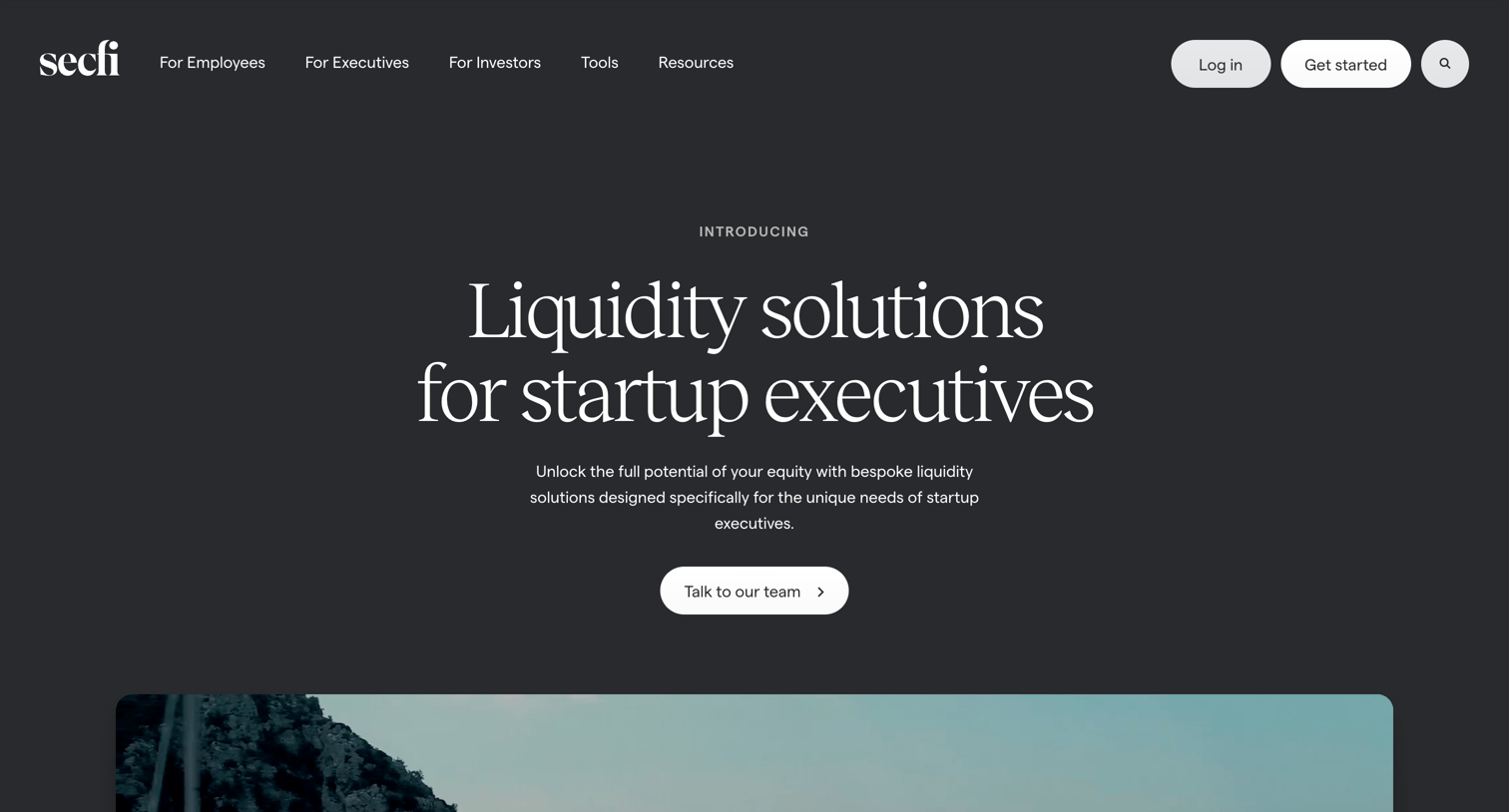 Secfi - Liquidity Solutions for startup executives — Secfi screen