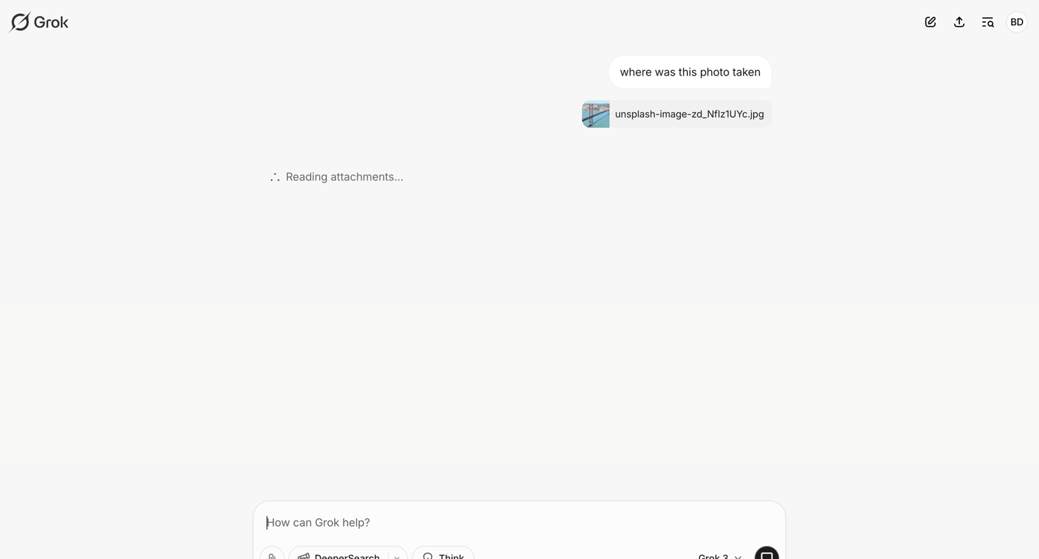 Grok - New conversation - Grok screen