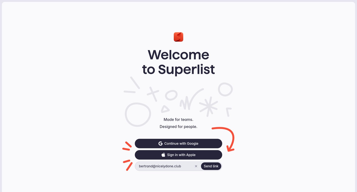 Superlist screen