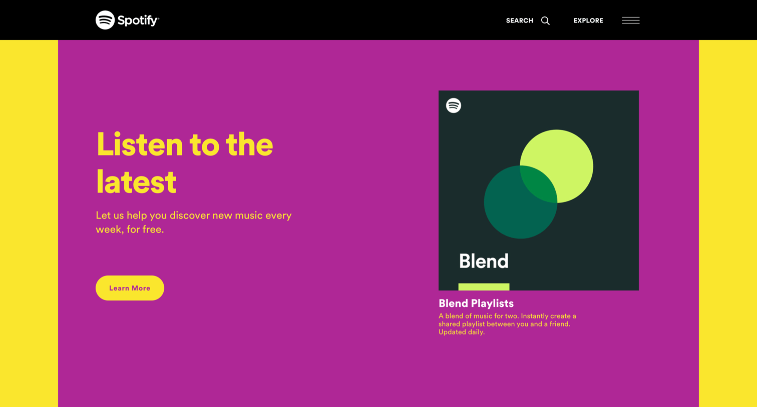 Spotify - Explore - Spotify | Made for you screen