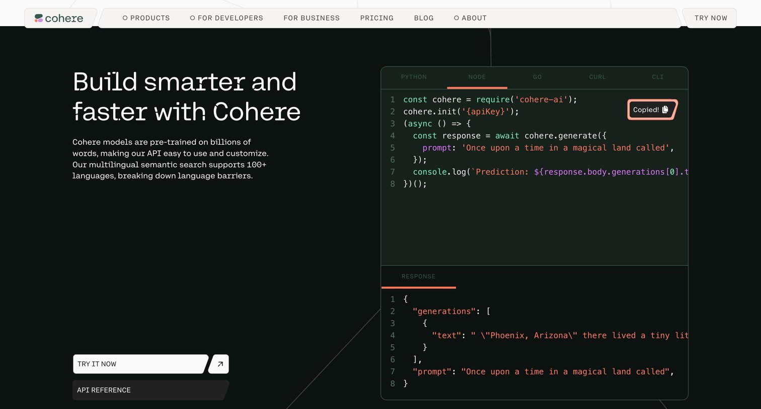 Cohere - Cohere | Building the Future of AI screen