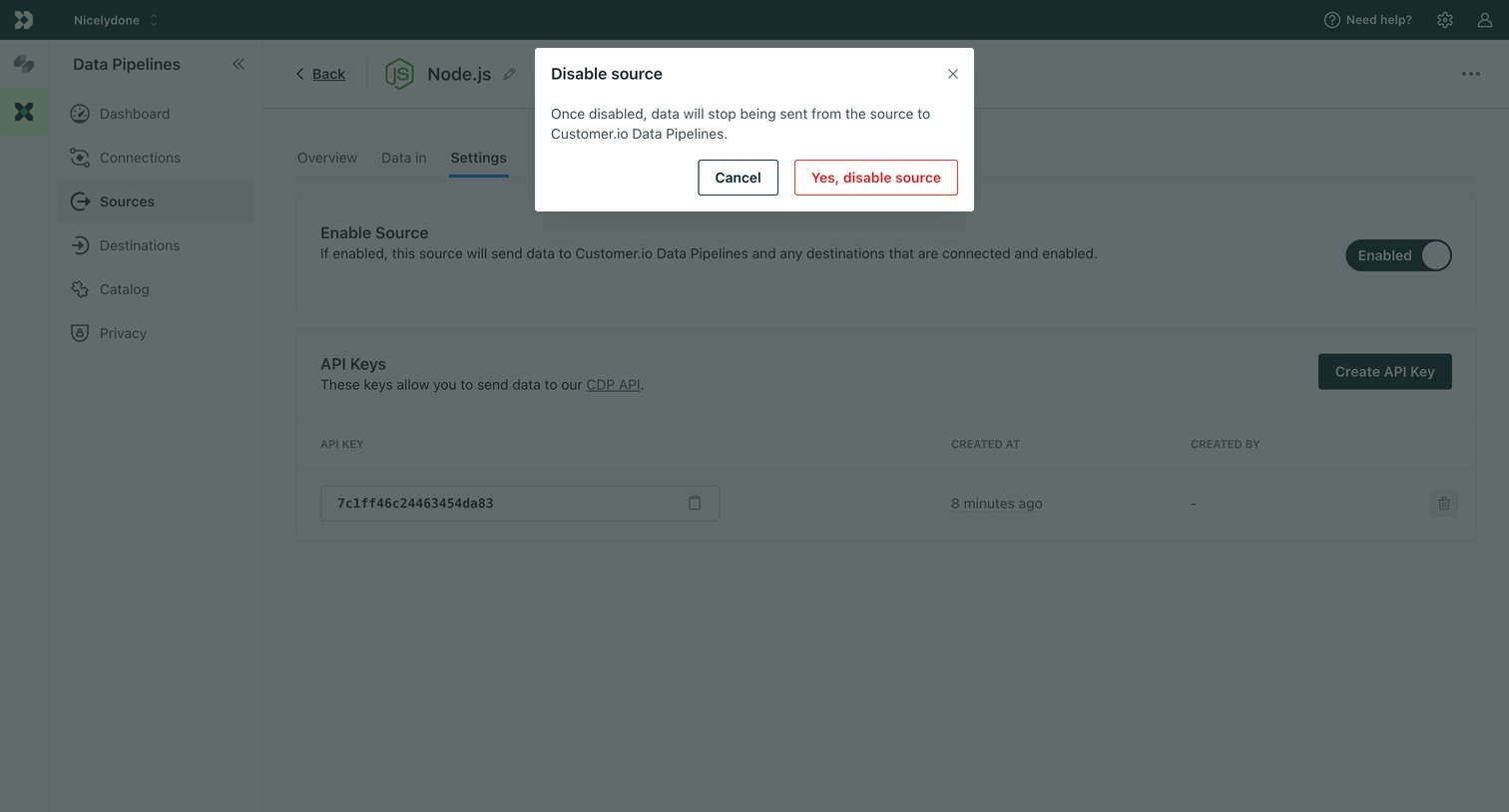 Customer.io - Node.js screen