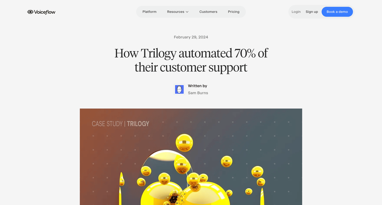 Voiceflow - Automating 70 of customer support for 90+ products How AI automation transformed Trilogy screen