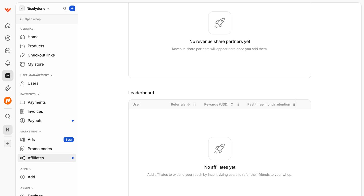 Whop - Affiliates | Nicelydone screen