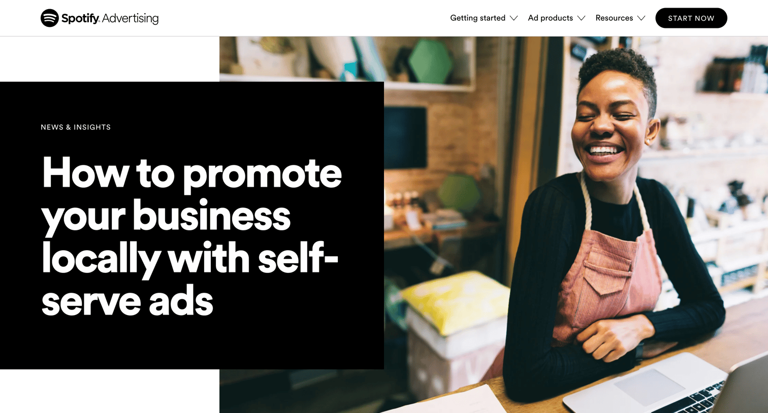 Spotify - Promote local businesses with self-serve ads | Spotify Advertising screen