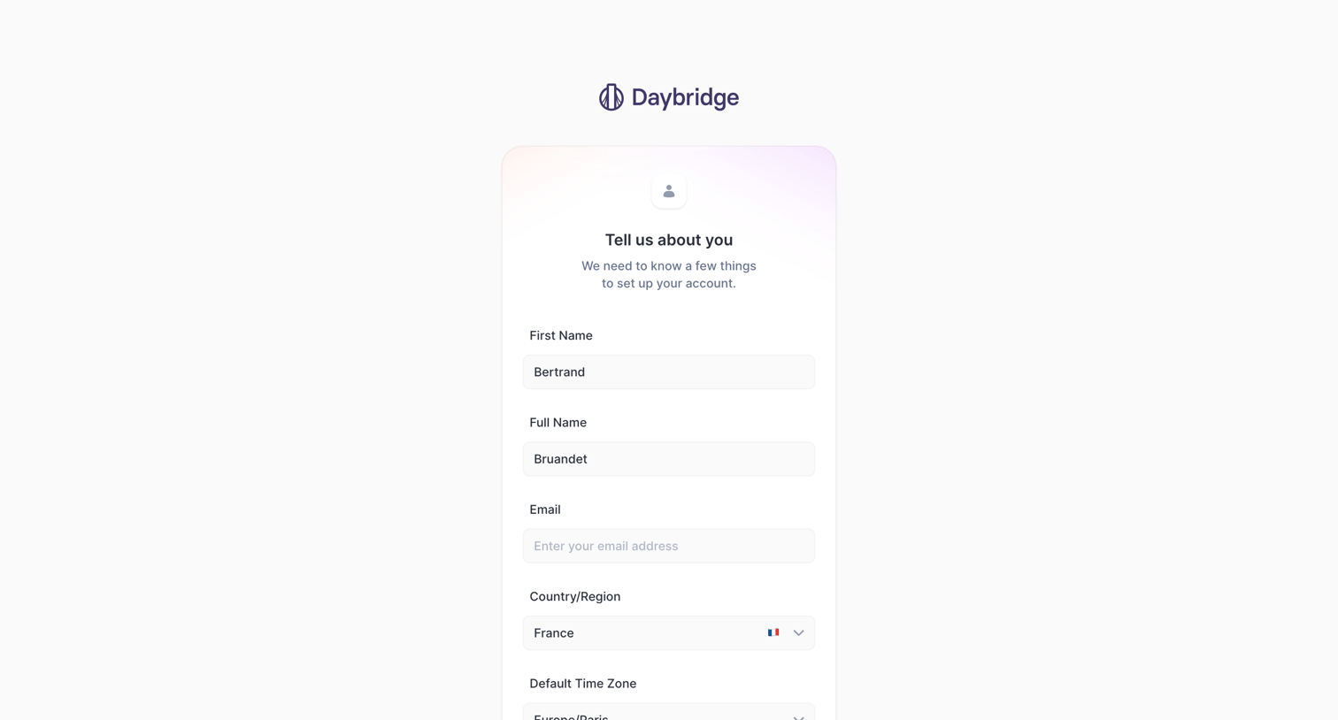 Daybridge screen