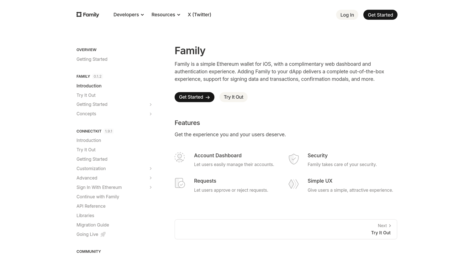 Family - Family Docs screen