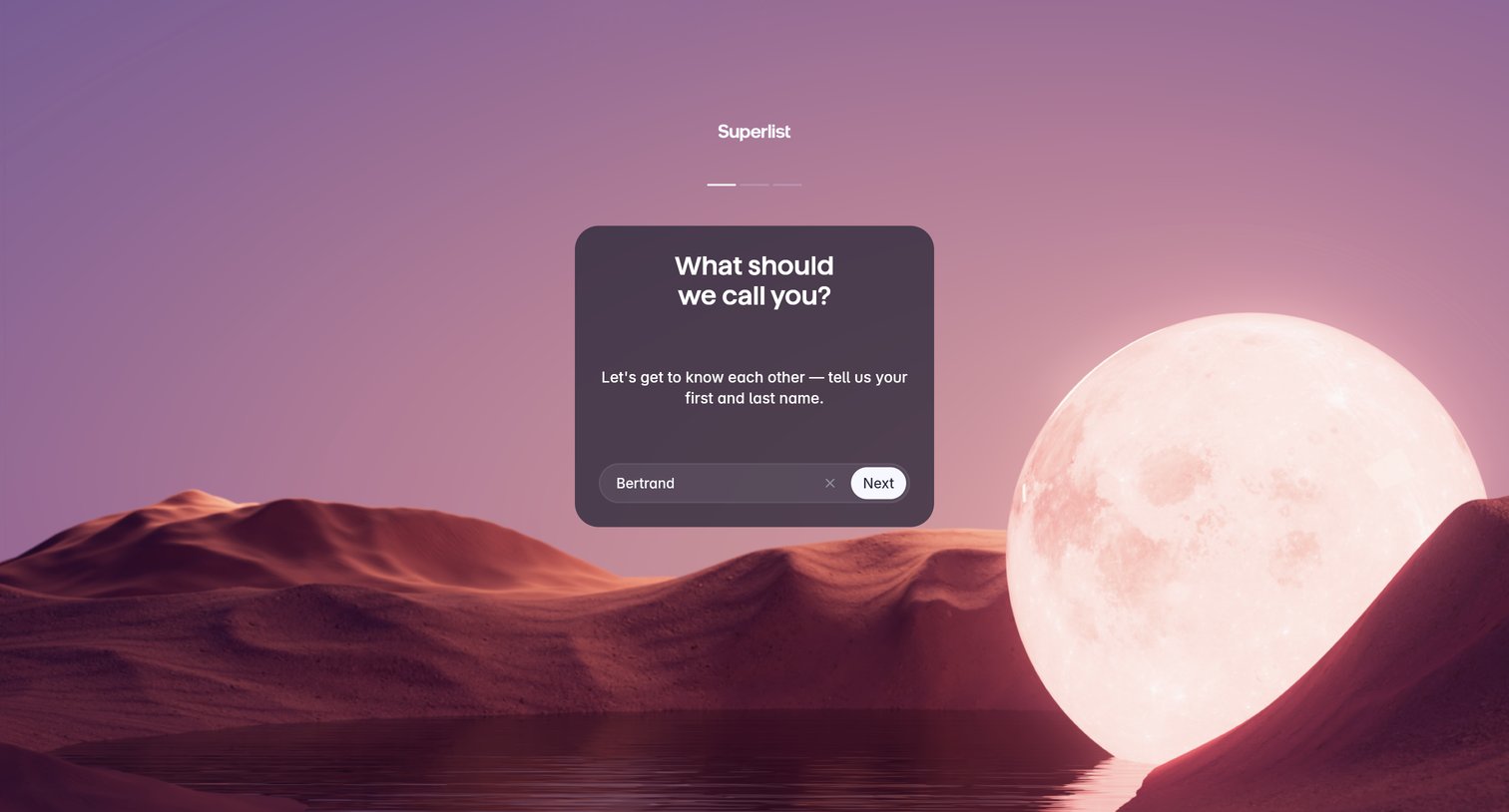 Superlist screen