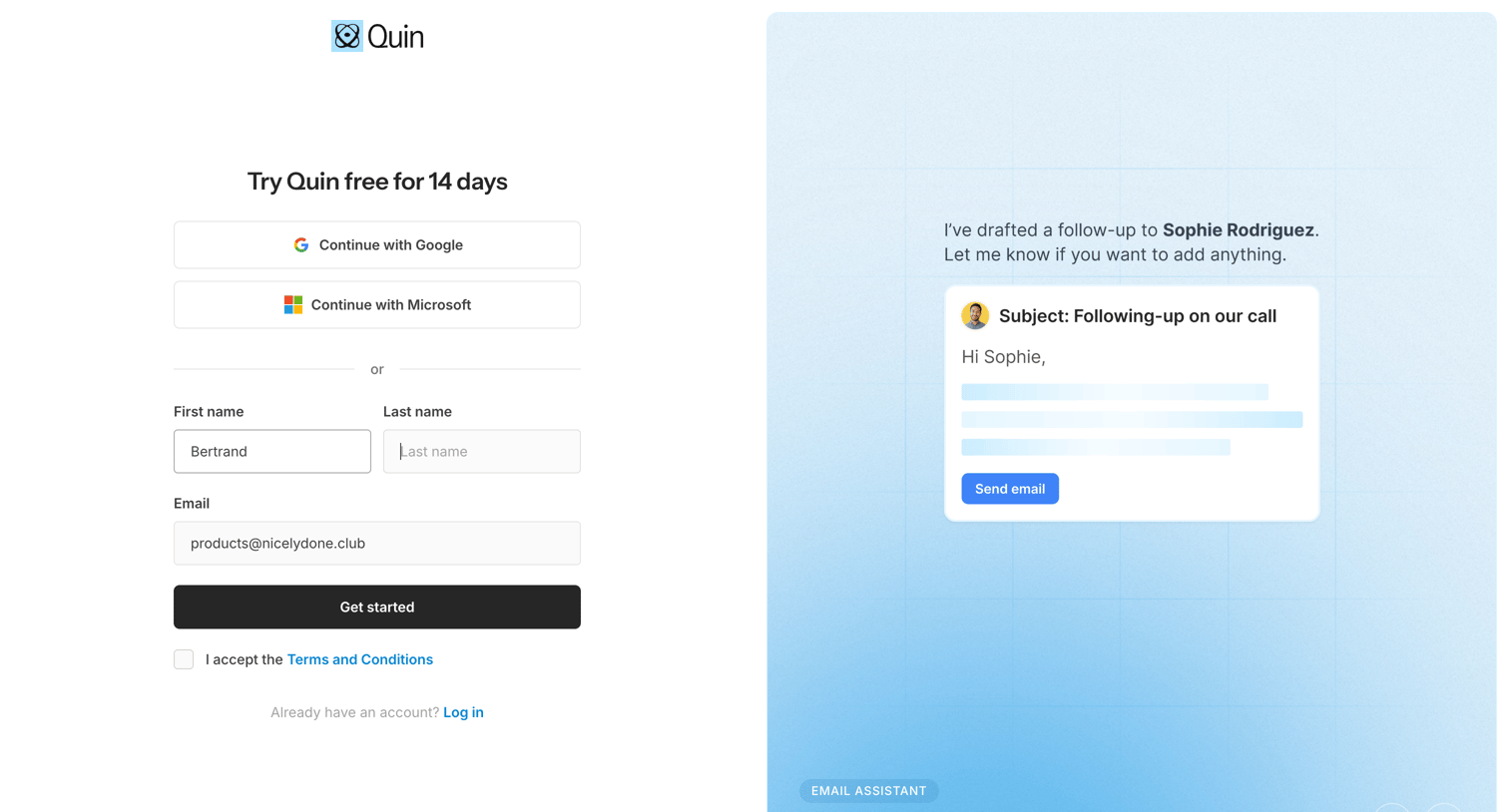 Quin - Try Quin free — Transform your notes into action | Quin screen