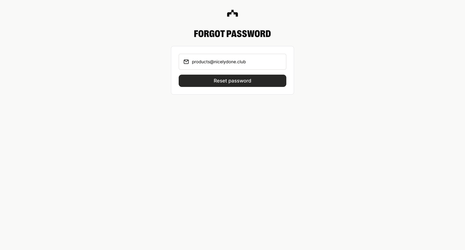 The org - Forgot password | The Org screen