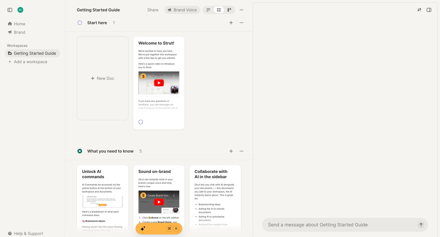 Strut - Strut - Getting Started Guide screen