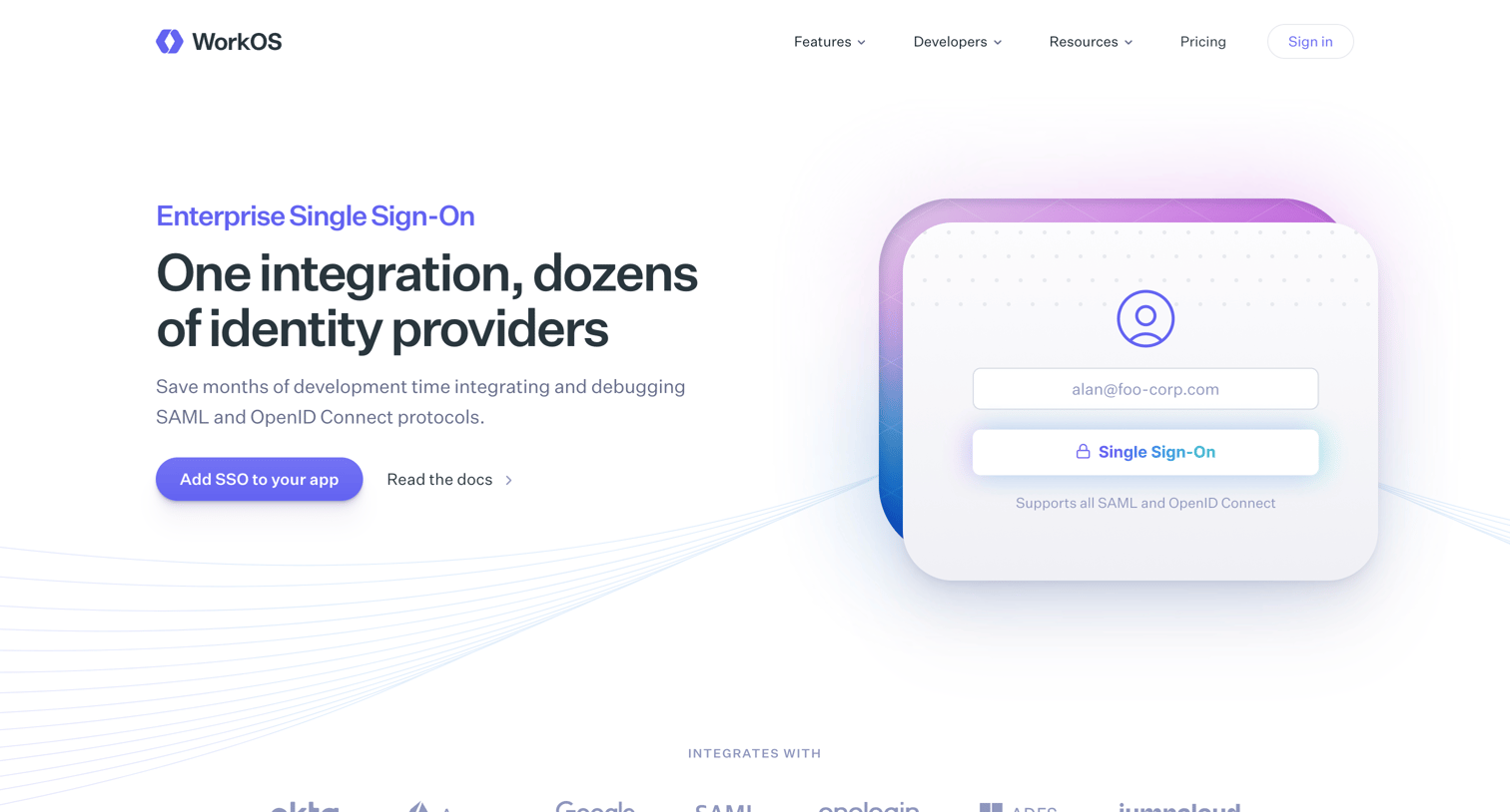 WorkOs - Single Sign-On — WorkOS screen