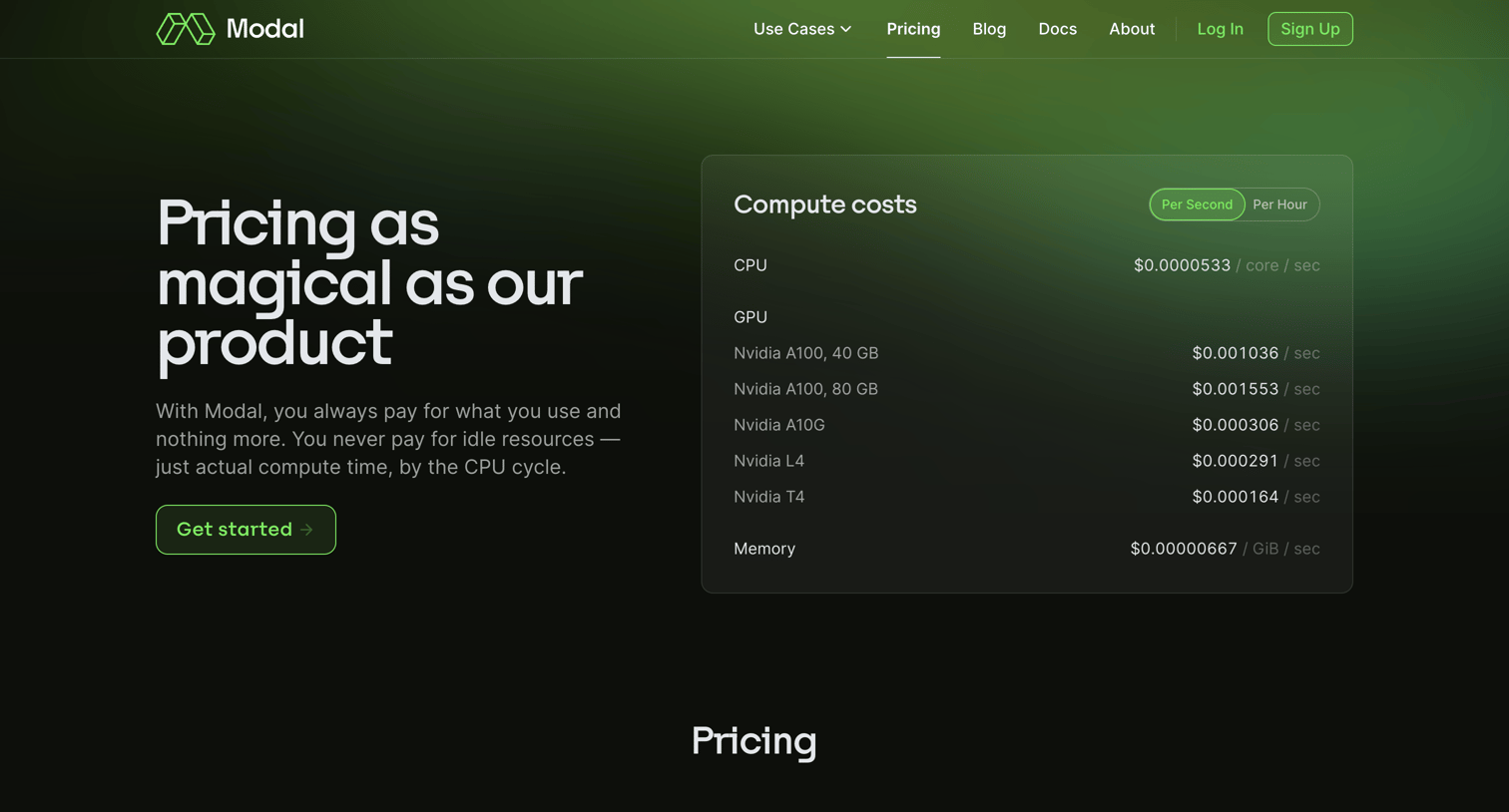 Modal screen