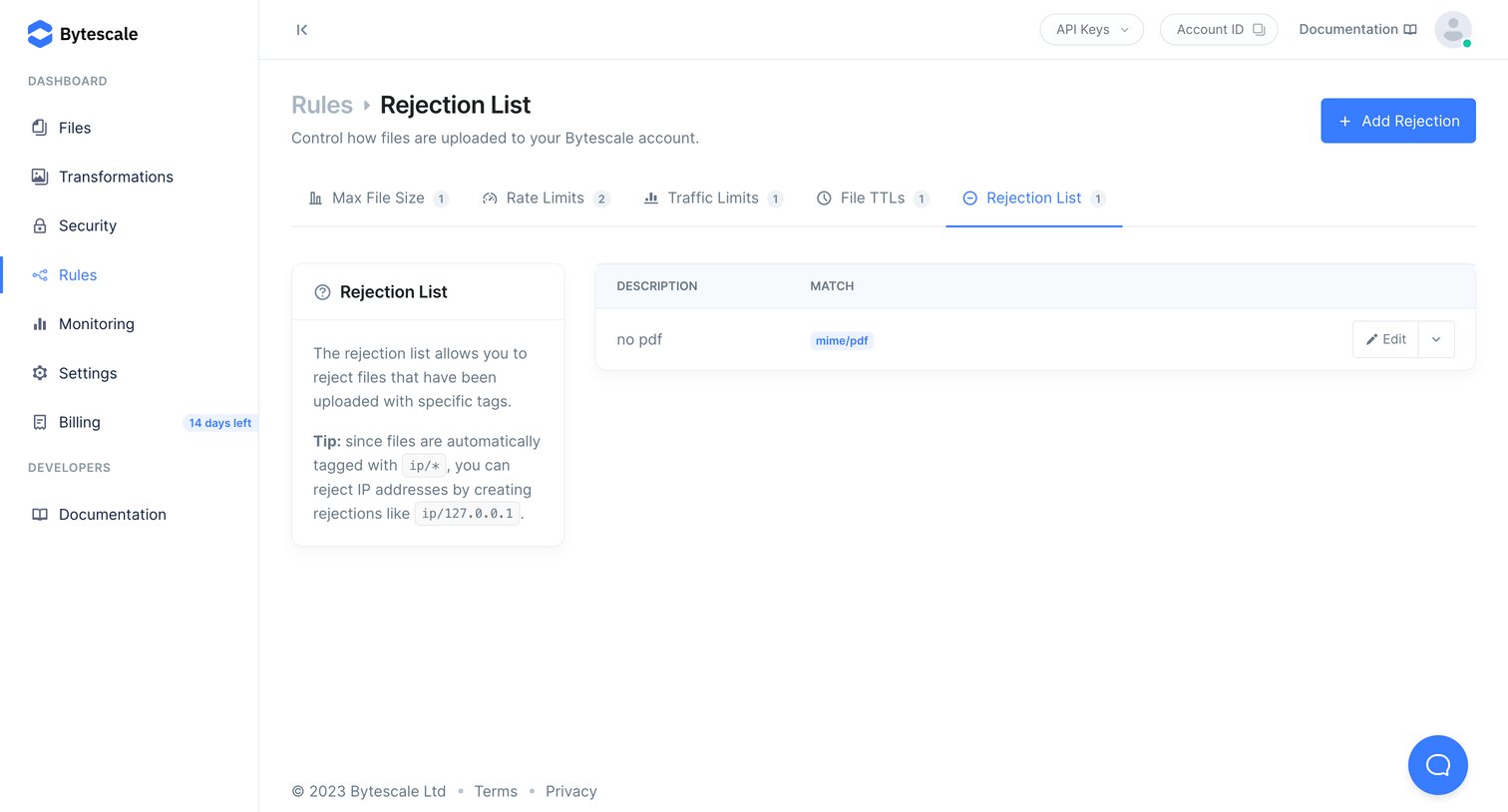 Bytescale - Rules | Bytescale screen